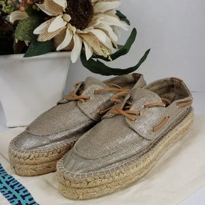 💥SOLD TB Blanton Metallic Silver Espadrilles Sz 9